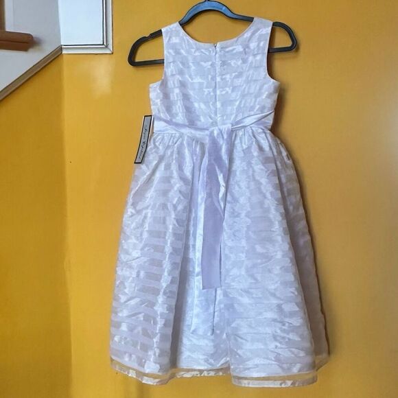 Jayne Copland Girls White Communion Flower Girl Dress With Bow Sz 12 - Picture 3 of 5